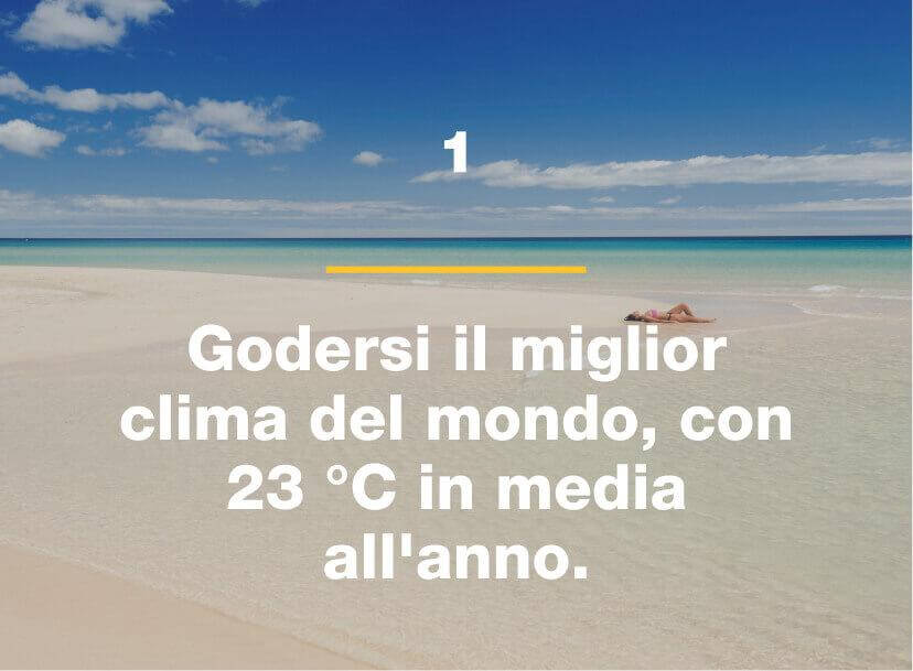 Godersi il miglior clima del mondo, con una media di 23ºC tutto l’anno.